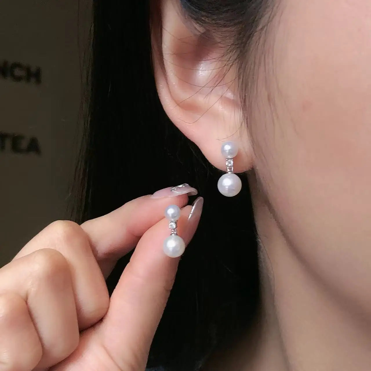 Natural Freshwater Pearl Stud Earrings 925 Sterling Silver 5-7.5mm