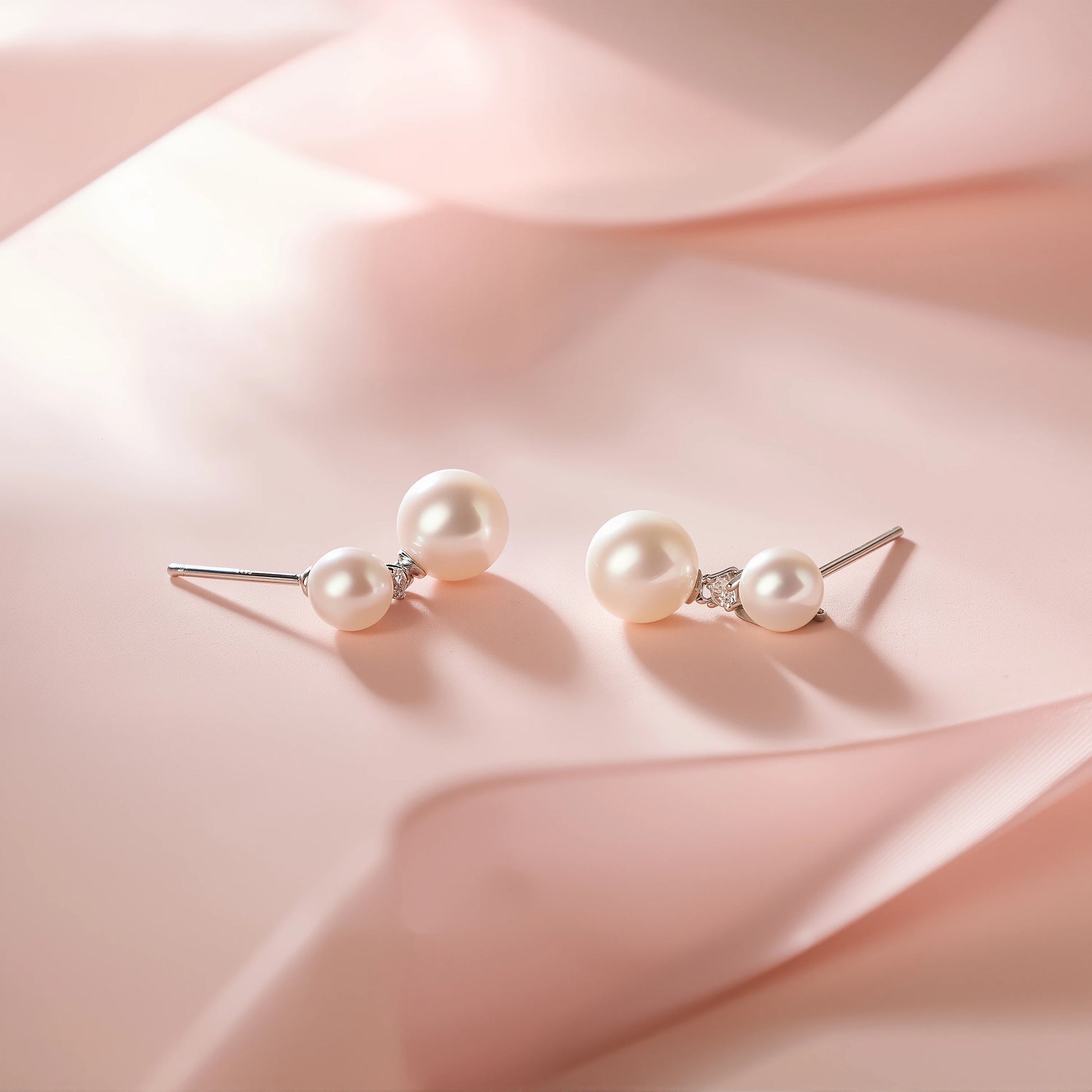 Natural Freshwater Pearl Stud Earrings 925 Sterling Silver 5-7.5mm