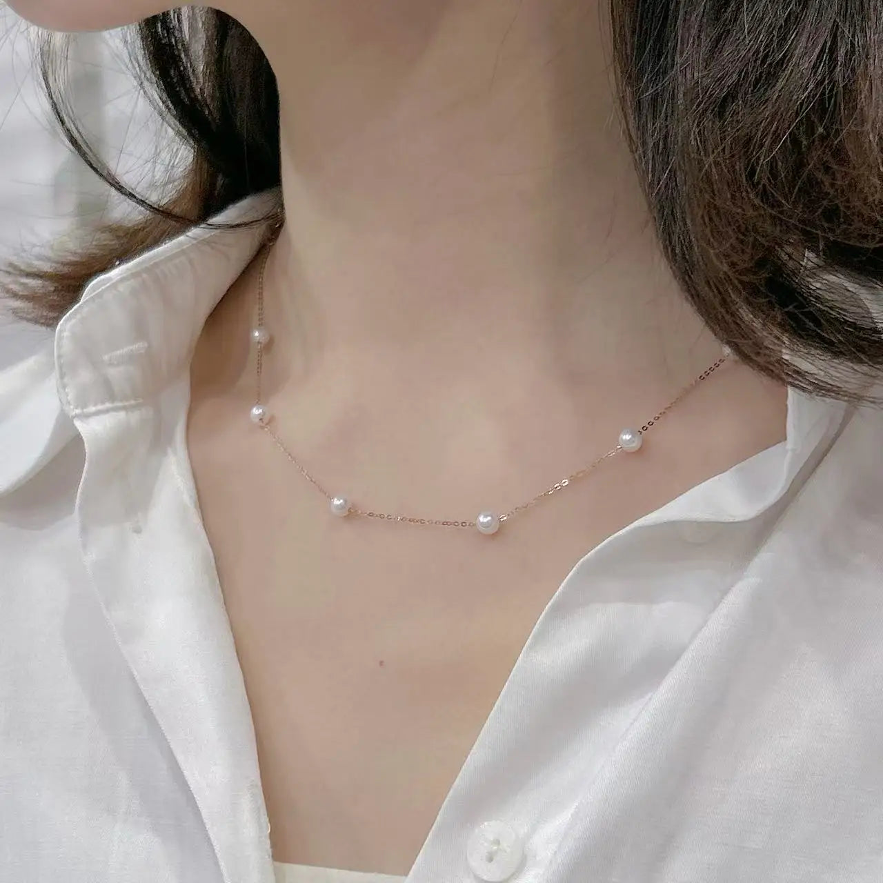 Caressa Freshwater Pearl 18K Gold Star Necklace 42cm