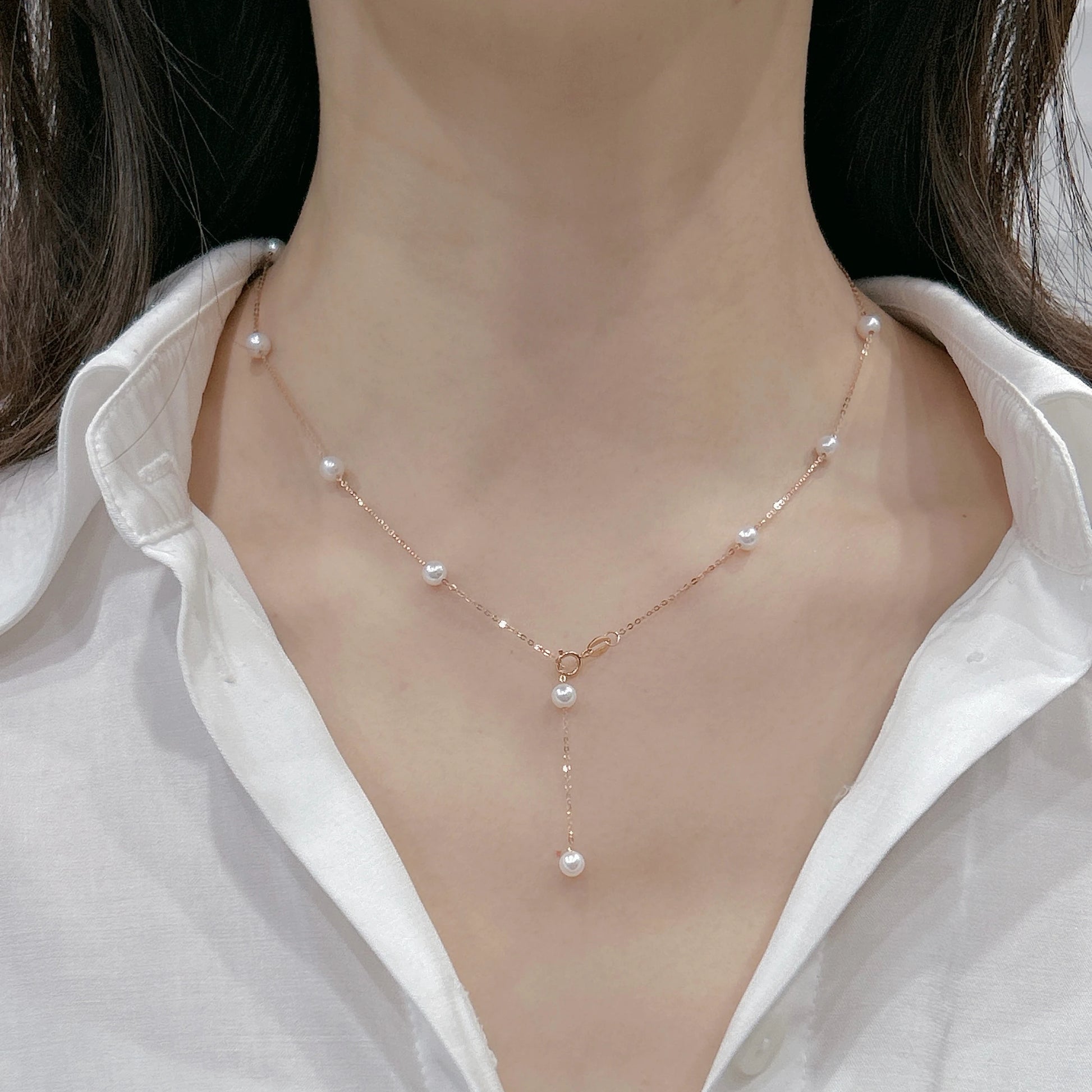 Caressa Freshwater Pearl 18K Gold Star Necklace 42cm