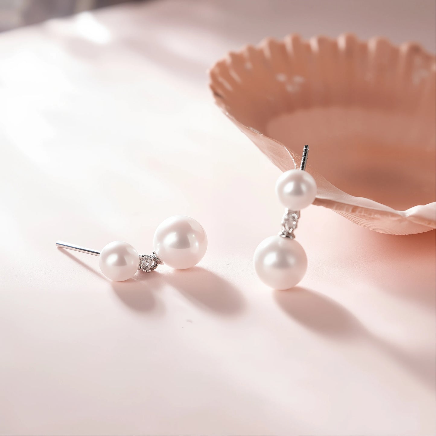 Natural Freshwater Pearl Stud Earrings 925 Sterling Silver 5-7.5mm
