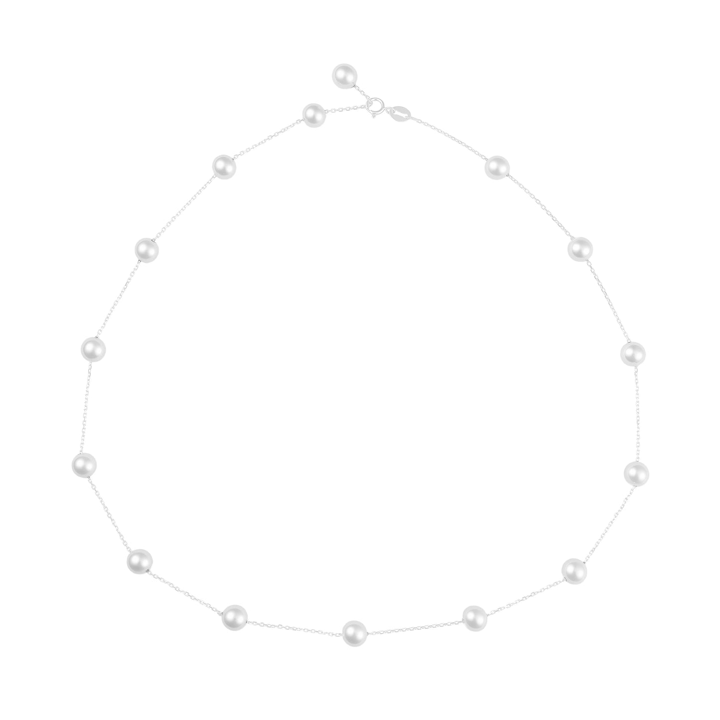 Natural Freshwater Pearl Necklace S925 Silver White 6-6.5mm