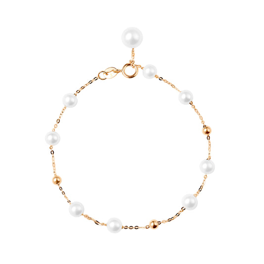 Caressa Natural Freshwater Pearl 18K Gold Bracelet 4-6mm