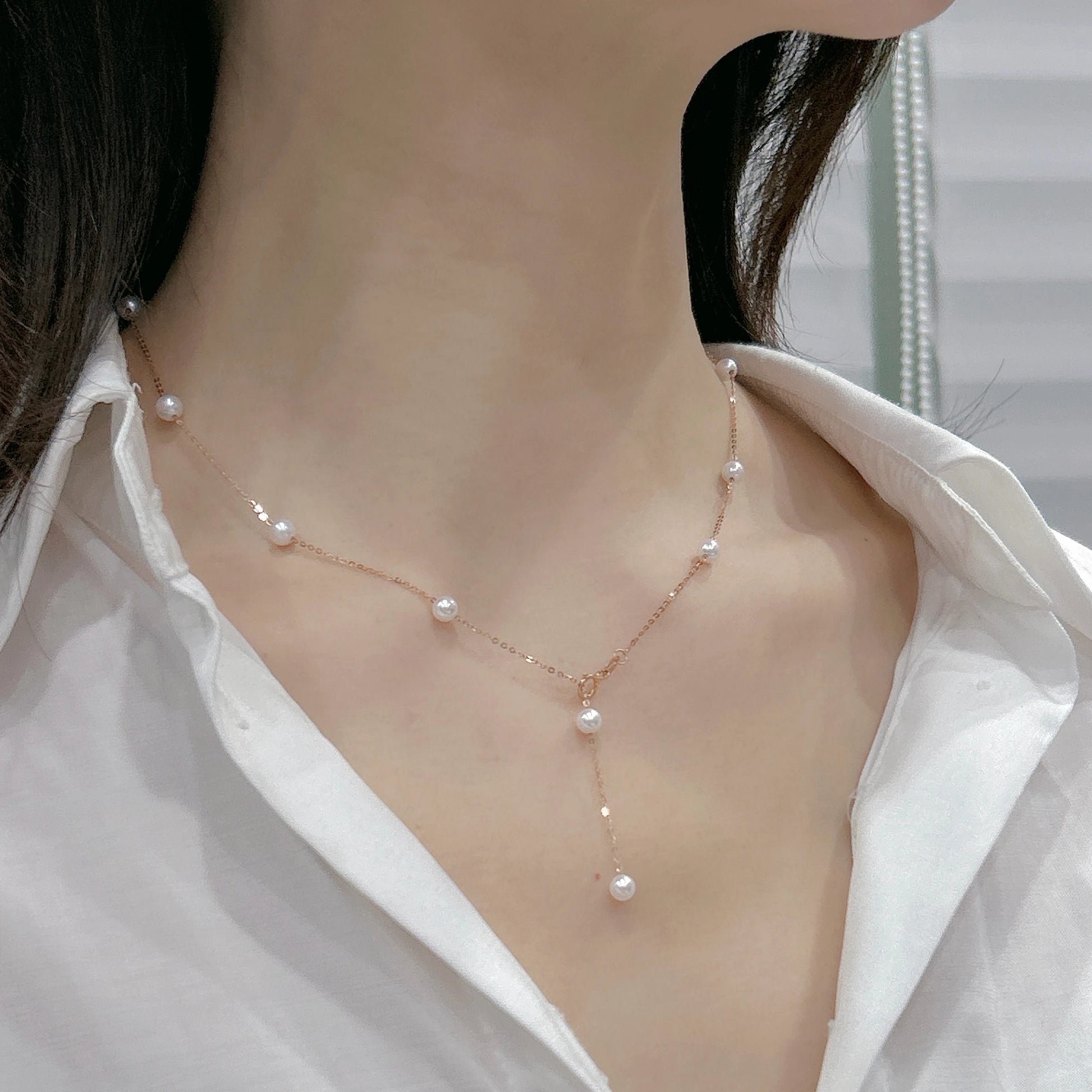 Caressa Freshwater Pearl 18K Gold Star Necklace 42cm