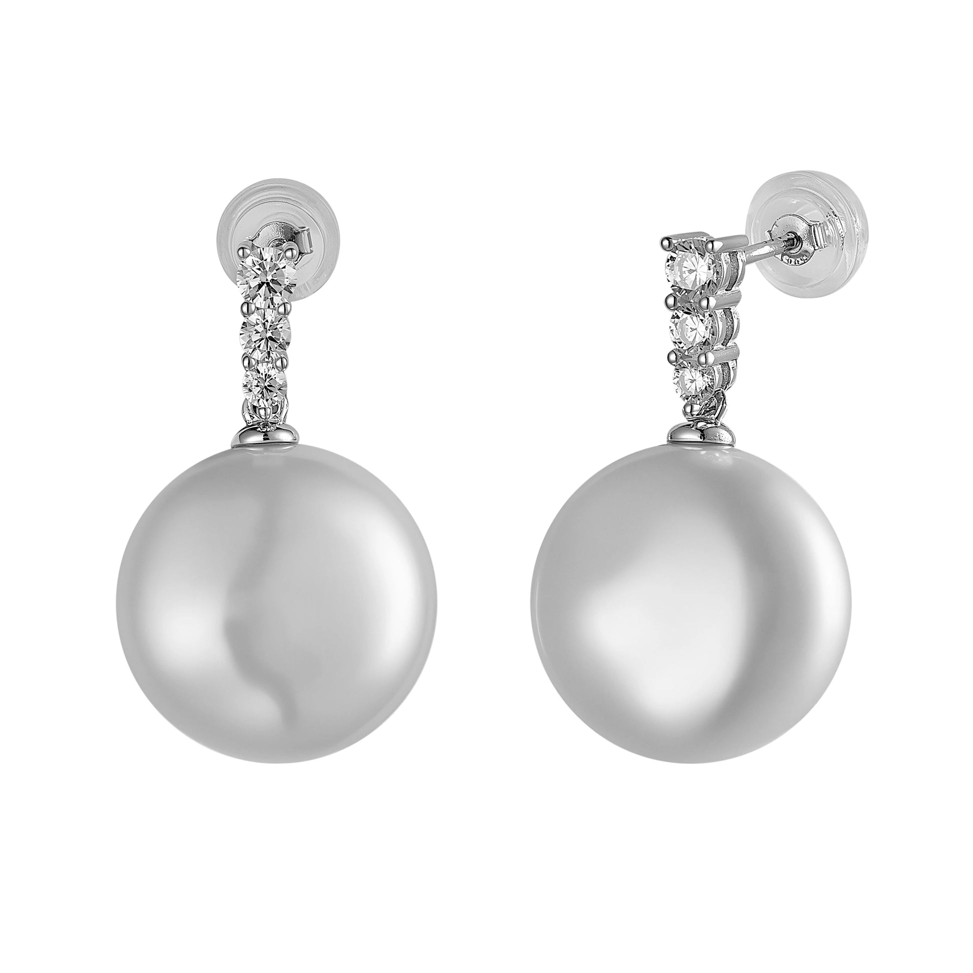 Natural Freshwater Baroque Pearl Stud Earrings 925 Silver 10-12mm