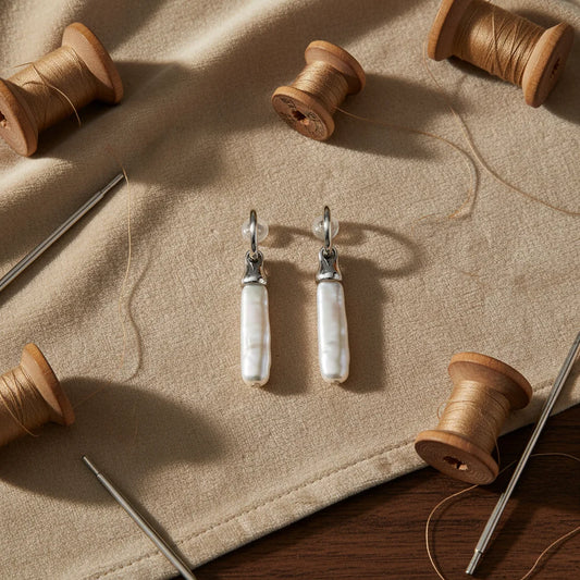 925 Silver Natural Freshwater Baroque Pearl Stud Earrings 10-12mm