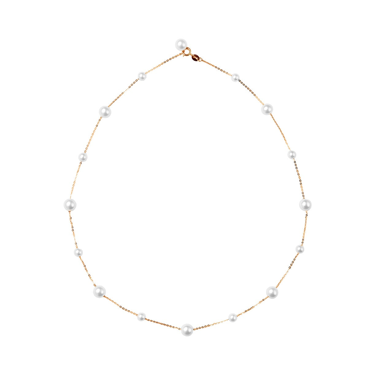 PHUQUY Natural Freshwater Pearl Necklace 18K Gold Minimalist 42cm White