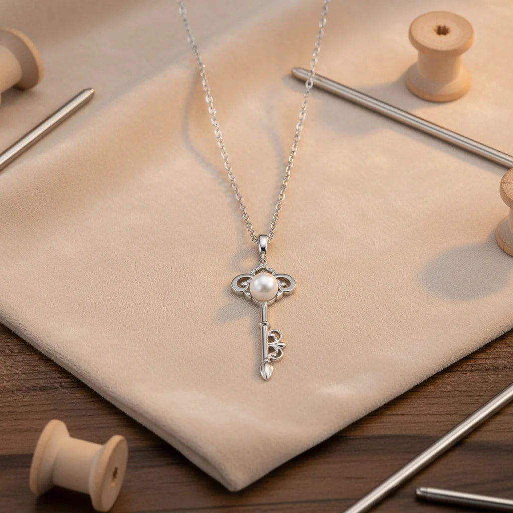 Natural Freshwater Pearl Rope Chain Necklace S925 Sterling Silver 8-9mm