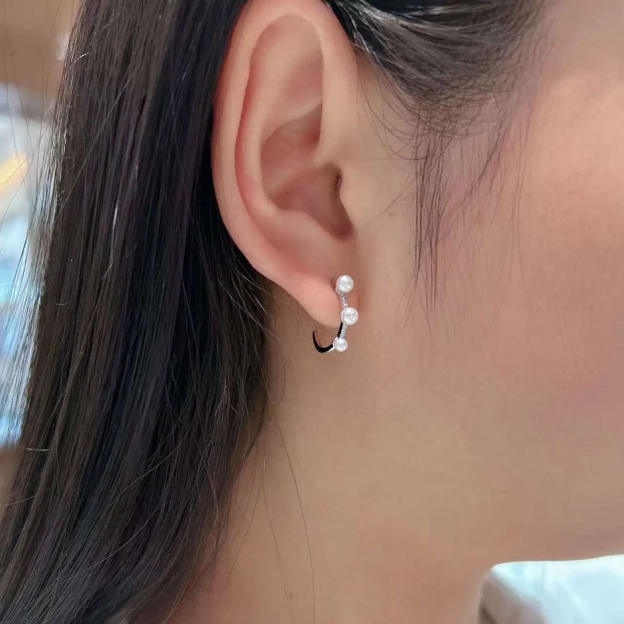 Natural Freshwater Pearl Stud Earrings 925 Silver White 2.5-4mm