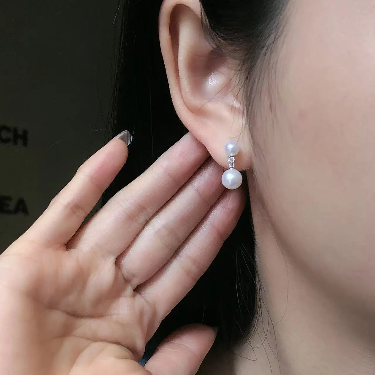 Natural Freshwater Pearl Stud Earrings 925 Sterling Silver 5-7.5mm