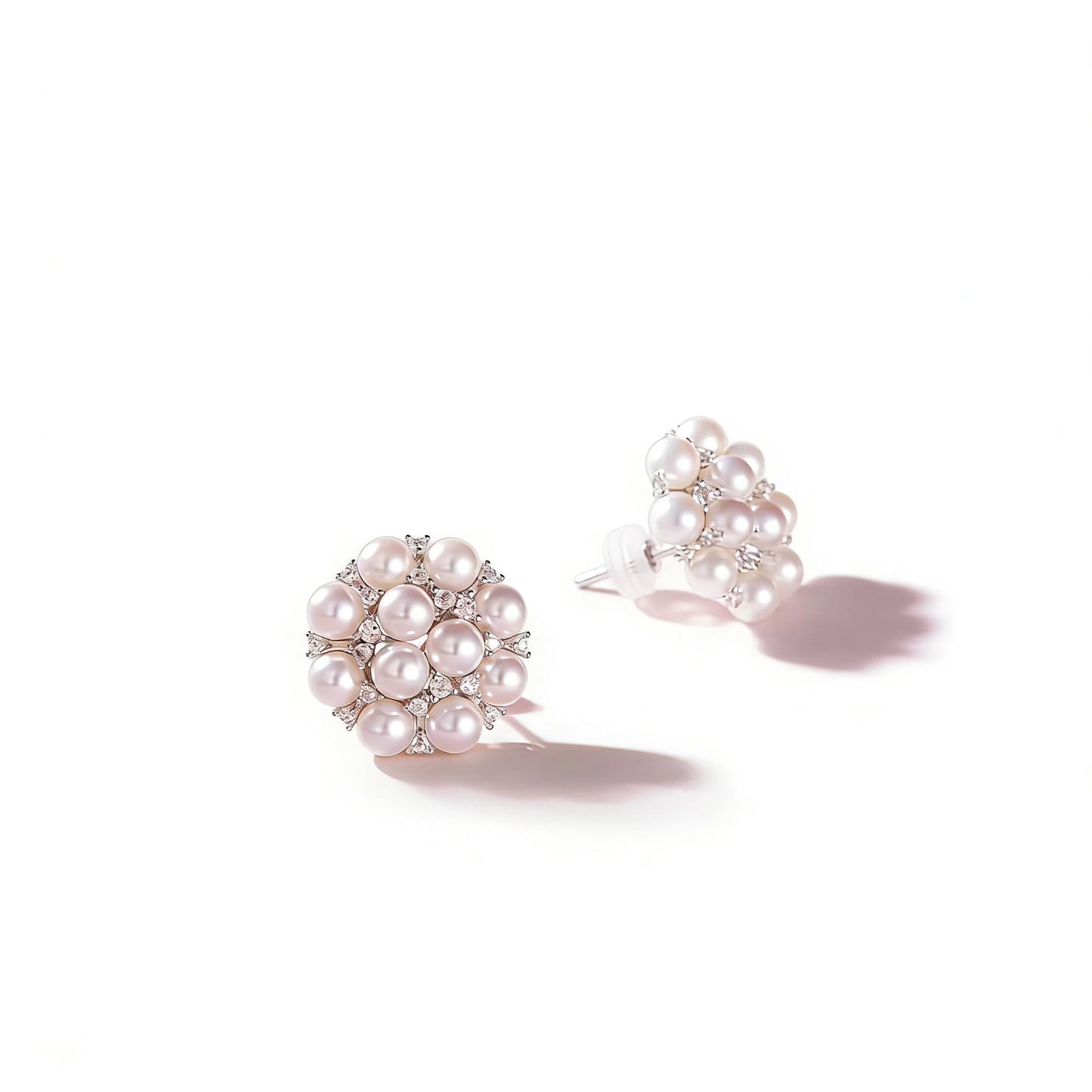 Freshwater Pearl Stud Earrings 3-4mm Round 925 Silver