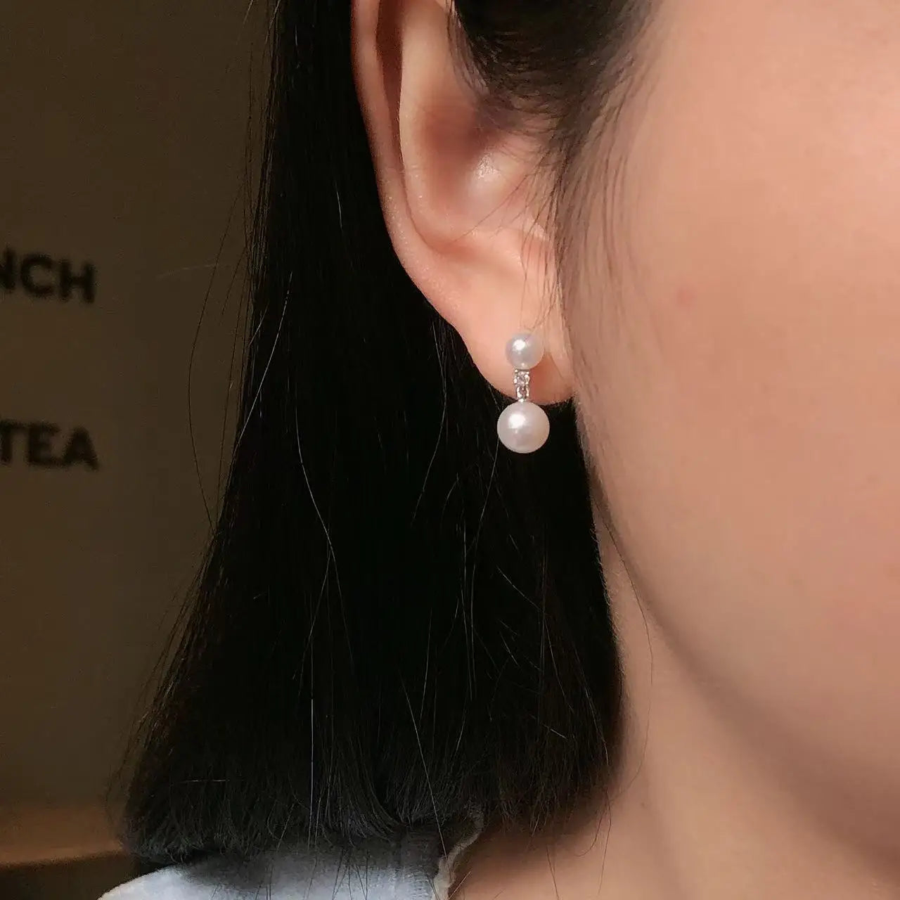 Natural Freshwater Pearl Stud Earrings 925 Sterling Silver 5-7.5mm