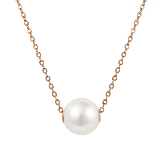 Caressa Akoya Pearl 18K Gold Diamond Pendant Necklace 7.5-8mm
