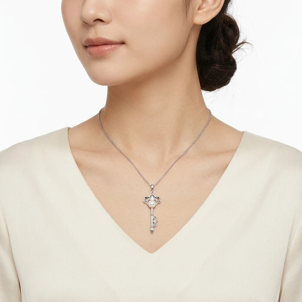 Natural Freshwater Pearl Rope Chain Necklace S925 Sterling Silver 8-9mm