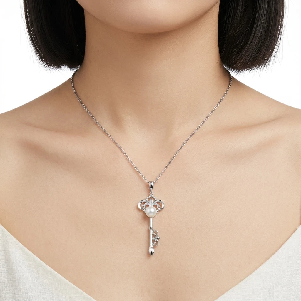 Natural Freshwater Pearl Rope Chain Necklace S925 Sterling Silver 8-9mm