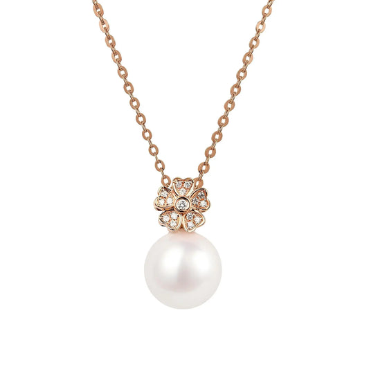 Caressa 18K Gold Akoya Pearl Necklace 7.5-8mm 43+2cm White