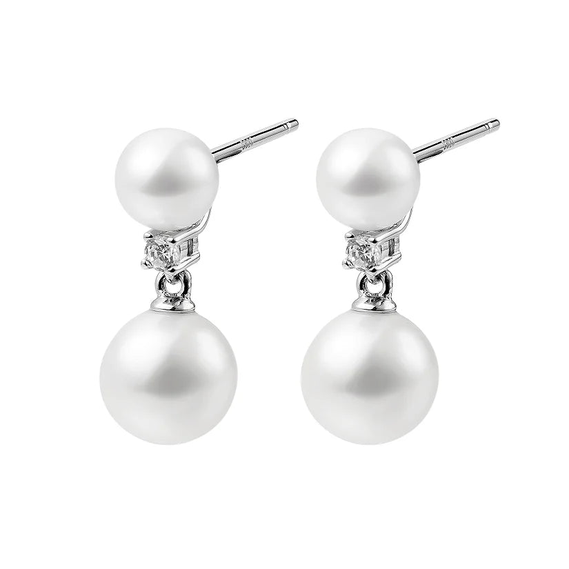 Natural Freshwater Pearl Stud Earrings 925 Sterling Silver 5-7.5mm