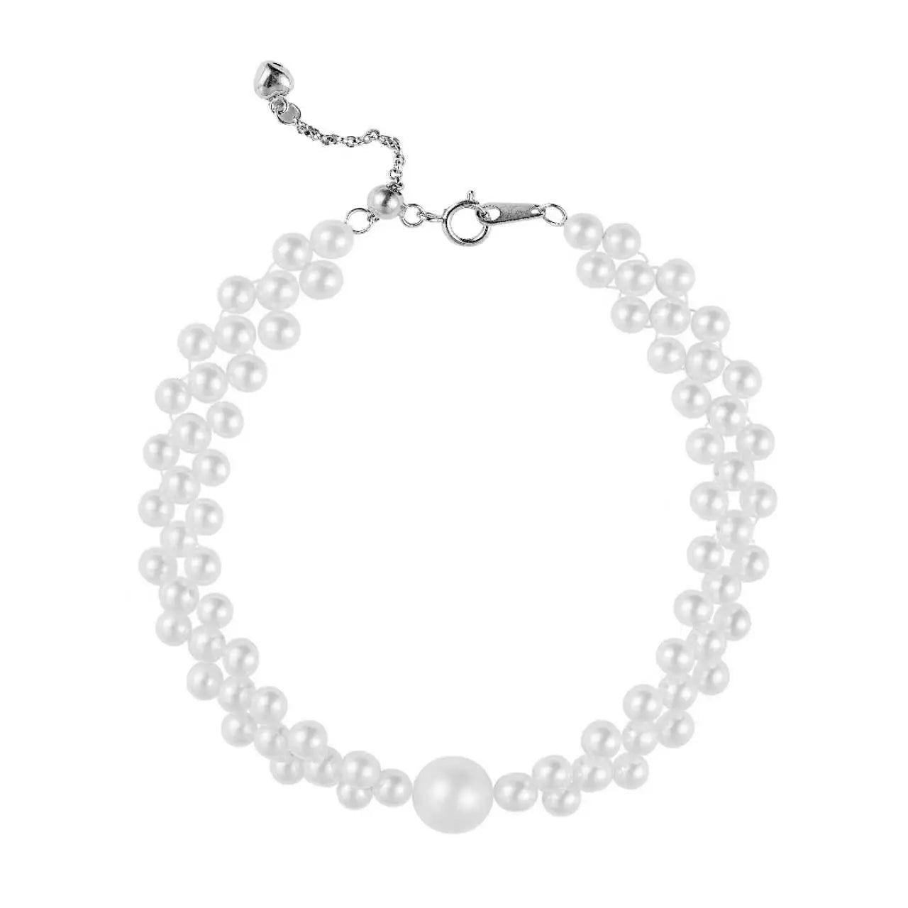 Hand-Woven Natural Freshwater Pearl Bracelet White 4-10mm