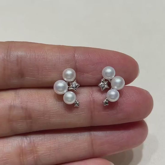 Minimalist S925 Silver Natural Freshwater Pearl Stud Earrings