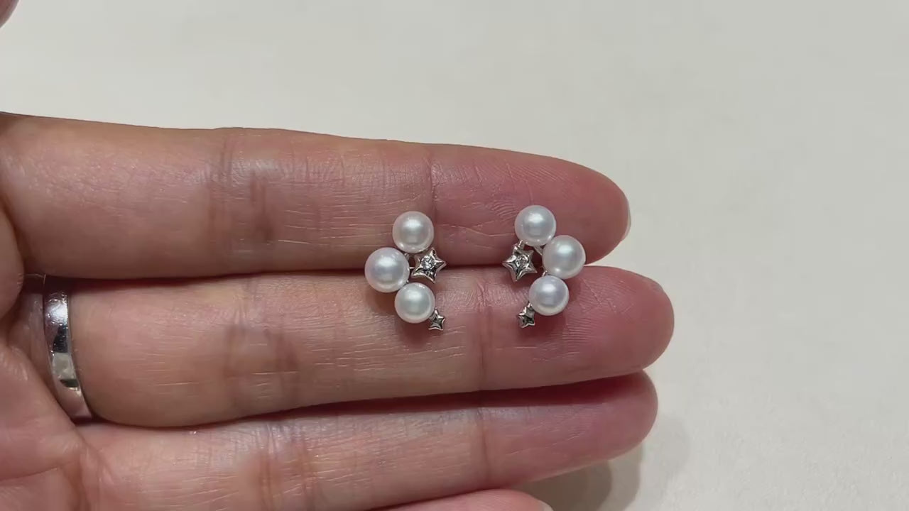 Minimalist S925 Silver Natural Freshwater Pearl Stud Earrings