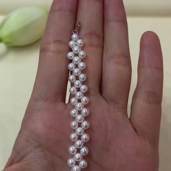 Hand-Woven Natural Freshwater Pearl Bracelet White 4-10mm